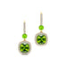 Halo Diamond Cushion Cut Peridot Dangle Earrings - GeumJewels
