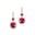 Halo Diamond Cushion Cut Pink Sapphire Dangle Earrings - GeumJewels
