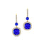 Halo Diamond Cushion Cut Tanzanite Dangle Earrings - GeumJewels