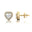 Heart Shaped Lab Diamond Halo Diamond Stud Earrings - GeumJewels