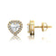 Heart Shaped Lab Diamond Halo Diamond Stud Earrings - GeumJewels