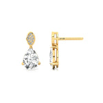 Illussion Set Diamond Earrings with Pear Cut Lab Diamond - GeumJewels