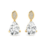 Illussion Set Diamond Earrings with Pear Cut Lab Diamond - GeumJewels