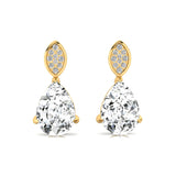 Illussion Set Diamond Earrings with Pear Cut Lab Diamond - GeumJewels