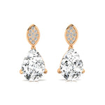 Illussion Set Diamond Earrings with Pear Cut Lab Diamond - GeumJewels