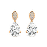 Illussion Set Diamond Earrings with Pear Cut Lab Diamond - GeumJewels