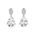 Illussion Set Diamond Earrings with Pear Cut Lab Diamond - GeumJewels