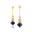 Inverted Princess Cut Alexandrite Drop Earrings with Diamonds - GeumJewels