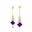 Inverted Princess Cut Amethyst Drop Earrings with Diamonds - GeumJewels