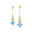 Inverted Princess Cut Aquamarine Drop Earrings with Diamonds - GeumJewels