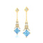 Inverted Princess Cut Aquamarine Drop Earrings with Diamonds - GeumJewels