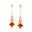 Inverted Princess Cut Citrine Drop Earrings with Diamonds - GeumJewels