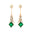 Inverted Princess Cut Emerald Drop Earrings with Diamonds - GeumJewels
