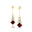 Inverted Princess Cut Garnet Drop Earrings with Diamonds - GeumJewels