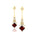 Inverted Princess Cut Garnet Drop Earrings with Diamonds - GeumJewels