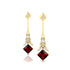 Inverted Princess Cut Garnet Drop Earrings with Diamonds - GeumJewels