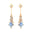 Inverted Princess Cut Moonstone Drop Earrings with Diamonds - GeumJewels