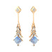 Inverted Princess Cut Moonstone Drop Earrings with Diamonds - GeumJewels