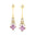 Inverted Princess Cut Morganite Drop Earrings with Diamonds - GeumJewels