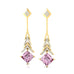 Inverted Princess Cut Morganite Drop Earrings with Diamonds - GeumJewels