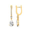 Lever Back Diamond Drop Earrings with Pear Cut Lab Diamond - GeumJewels