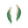 Nature Inspired Feather Shaped Cocktail Emerald Earrings with Diamond Accents - GeumJewels
