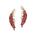 Nature Inspired Feather Shaped Cocktail Ruby Earrings with Diamond Accents - GeumJewels