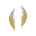 Nature Inspired Feather Shaped Cocktail Yellow Sapphire Earrings with Diamond Accents - GeumJewels
