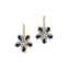 Pear Shaped Alexandrite Flower Diamond Leverback Earrings - GeumJewels