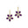 Pear Shaped Amethyst Flower Diamond Leverback Earrings - GeumJewels
