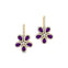 Pear Shaped Amethyst Flower Diamond Leverback Earrings - GeumJewels