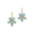 Pear Shaped Aquamarine Flower Diamond Leverback Earrings - GeumJewels