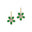 Pear Shaped Emerald Flower Diamond Leverback Earrings - GeumJewels