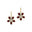 Pear Shaped Garnet Flower Diamond Leverback Earrings - GeumJewels