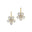 Pear Shaped Lab Diamond Flower Diamond Leverback Earrings - GeumJewels