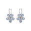 Pear Shaped Moonstone Flower Diamond Leverback Earrings - GeumJewels