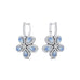 Pear Shaped Moonstone Flower Diamond Leverback Earrings - GeumJewels