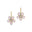 Pear Shaped Morganite Flower Diamond Leverback Earrings - GeumJewels