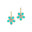 Pear Shaped Paraiba Tourmaline Flower Diamond Leverback Earrings - GeumJewels