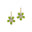 Pear Shaped Peridot Flower Diamond Leverback Earrings - GeumJewels