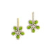 Pear Shaped Peridot Flower Diamond Leverback Earrings - GeumJewels