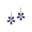 Pear Shaped Tanzanite Flower Diamond Leverback Earrings - GeumJewels