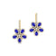 Pear Shaped Tanzanite Flower Diamond Leverback Earrings - GeumJewels