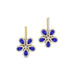 Pear Shaped Tanzanite Flower Diamond Leverback Earrings - GeumJewels