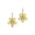 Pear Shaped Yellow Sapphire Flower Diamond Leverback Earrings - GeumJewels