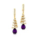 Spiral Diamond Pear Cut Amethyst Dangle Earrings - GeumJewels
