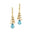 Spiral Diamond Pear Cut Aquamarine Dangle Earrings - GeumJewels