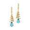 Spiral Diamond Pear Cut Aquamarine Dangle Earrings - GeumJewels
