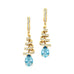 Spiral Diamond Pear Cut Aquamarine Dangle Earrings - GeumJewels