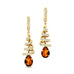 Spiral Diamond Pear Cut Citrine Dangle Earrings - GeumJewels